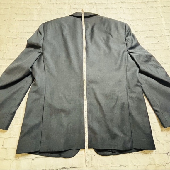 Jos. A. Bank Traveler Blazer Mens 44S Blue Gray Wool Tailored Fit Two-Button - Picture 11 of 12